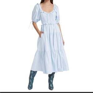 En Saison smocked blue midi dress